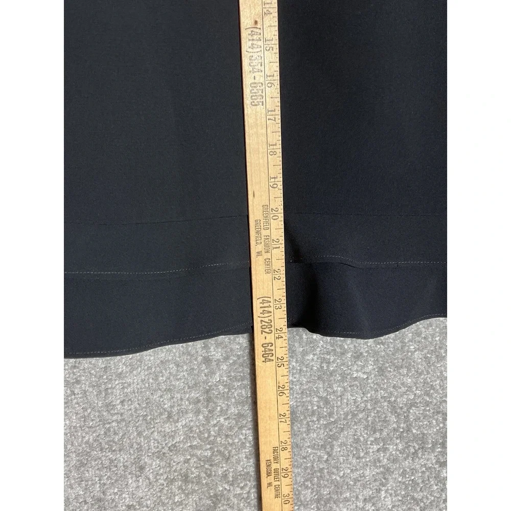 Kasper Petite Straight Midi Skirt Womens Size 12P Black Tiered Ruffle Hem Lined
